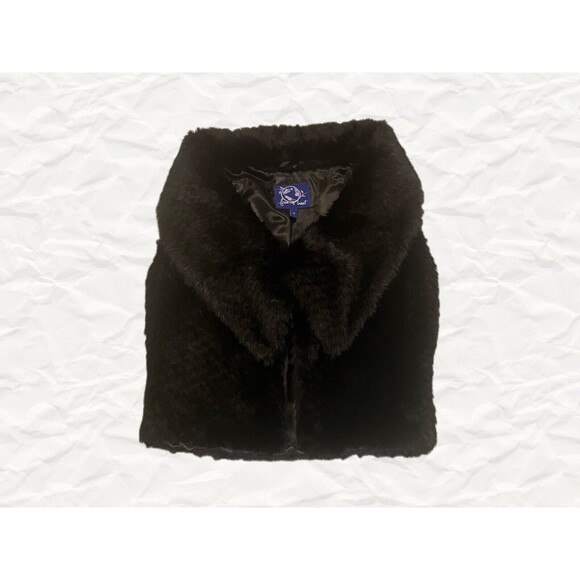 FREE PLANET Faux Fur Vest Black Size Medium NWT - Picture 9 of 11